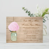 Country Rustic Mason Jar Hydrangea Hochzeit Einladung (Stehend Vorderseite)