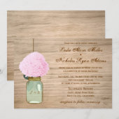Country Rustic Mason Jar Hydrangea Hochzeit Einladung (Vorne/Hinten)