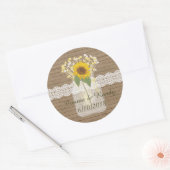 Country Rustic Mason Jar Sonnenblumen Sticker (Umschlag)