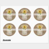 Country Rustic Mason Jar Sonnenblumen Sticker (Blatt)