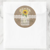 Country Rustic Mason Jar Sonnenblumen Sticker (Tasche)