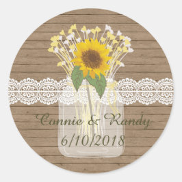 Country Rustic Mason Jar Sonnenblumen Sticker