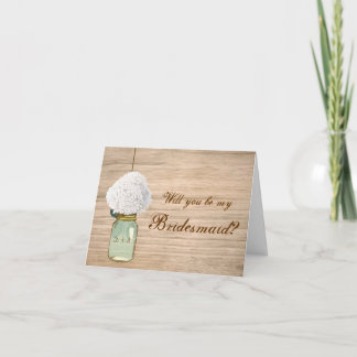 Country Rustic Mason Jar wird meine Bridesmaid Einladung