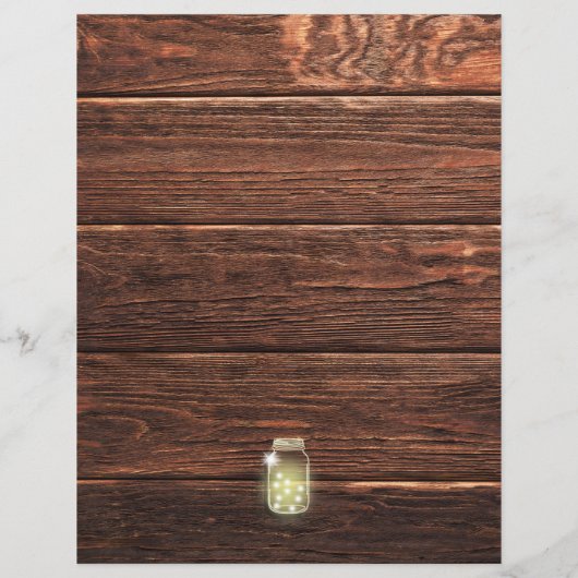 Country Rustic Mason String Lights Honeymoon Fund (Rückseite)