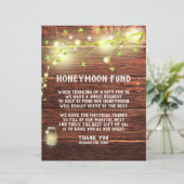 Country Rustic Mason String Lights Honeymoon Fund (Stehend Vorderseite)