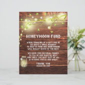 Country Rustic Mason String Lights Honeymoon Fund Briefbogen (Stehend Vorderseite)