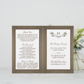 Country Rustic Monogram Branch & Burlap Wedding (Stehend Vorderseite)