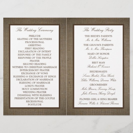 Country Rustic Monogram Branch & Burlap Wedding (Rückseite)