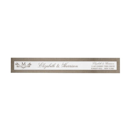 Country Rustic Monogram Branch & Burlap Wedding (Person)