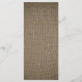 Country Rustic Monogram Branch & Burlap Wedding Menükarte (Rückseite)