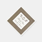 Country Rustic Monogram Branch & Burlap Wedding Serviette (Ecke)