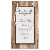 Country Rustic Monogram Branch & Wood Wedding Kleine Geschenktüte (Vorderseite)