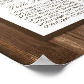 Country Rustic Monogram Branch & Wood Wedding Poster (Ecke)