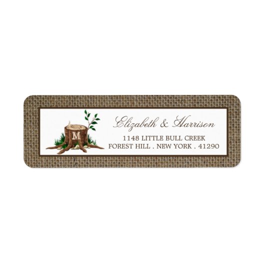 Country Rustic Monogram Tree & Burlap Wedding (Vorne)