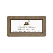 Country Rustic Monogram Tree & Burlap Wedding Adressaufkleber (Vorne)