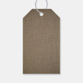 Country Rustic Monogram Tree & Burlap Wedding Geschenkanhänger (Rückseite)