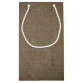 Country Rustic Monogram Tree & Burlap Wedding Kleine Geschenktüte (Rückseite)