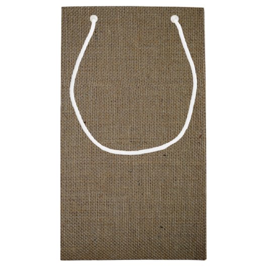 Country Rustic Monogram Tree & Burlap Wedding Kleine Geschenktüte (Rückseite)