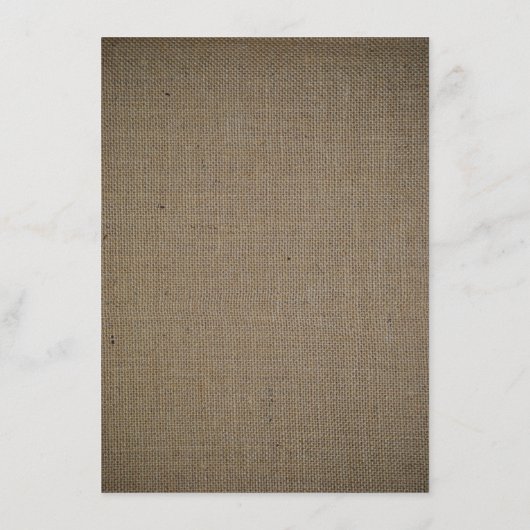 Country Rustic Monogram Tree & Burlap Wedding Menu Menükarte (Rückseite)