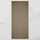 Country Rustic Monogram Tree & Burlap Wedding Menu Menükarte (Rückseite)