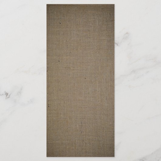 Country Rustic Monogram Tree & Burlap Wedding Menu Menükarte (Rückseite)