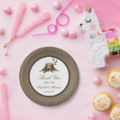 Country Rustic Monogram Tree & Burlap Wedding Pappteller (Party)