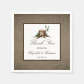 Country Rustic Monogram Tree & Burlap Wedding Serviette (Vorderseite)