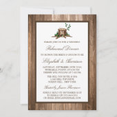 Country Rustic Monogram Tree Probe Dinner Einladung (Vorderseite)