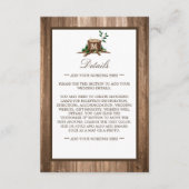 Country Rustic Monogram Tree & Wood Wedding Detail Begleitkarte (Vorderseite)