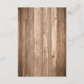 Country Rustic Monogram Tree & Wood Wedding Detail Begleitkarte (Rückseite)