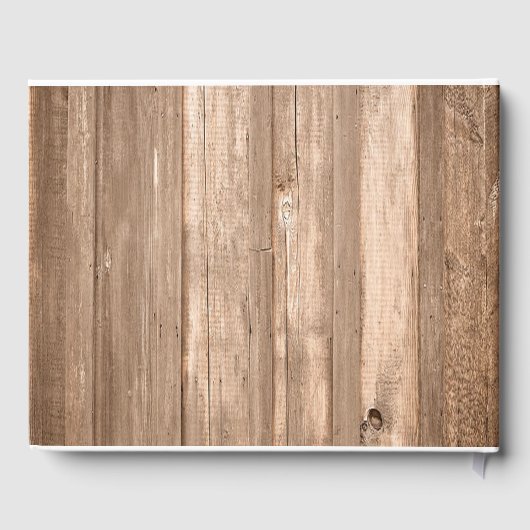 Country Rustic Monogram Tree & Wood Wedding Gästebuch (Rückseite)