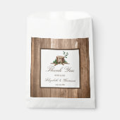 Country Rustic Monogram Tree & Wood Wedding Geschenktütchen (Vorderseite)