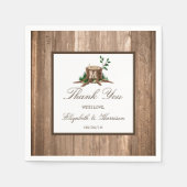 Country Rustic Monogram Tree & Wood Wedding Serviette (Vorderseite)
