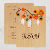 Country Rustic Orange Mason Jars Response Card Einladung (Vorne/Hinten)