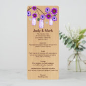 Country Rustic Orange Mason Jars Wedding Menu Card Menükarte (Stehend Vorderseite)