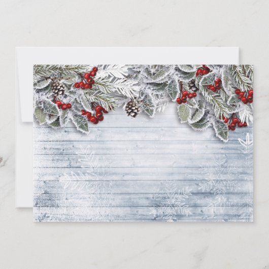 Country Rustic Pine Cones Zweigstelle Weihnachtsfe Einladung (Rückseite)