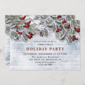 Country Rustic Pine Cones Zweigstelle Weihnachtsfe Einladung (Vorne/Hinten)