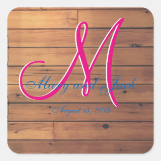 Country Rustic Ranch Stall Wall 3d Monogram Quadratischer Aufkleber