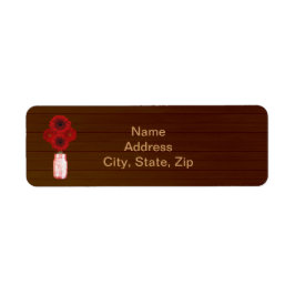 Country Rustic Red Mason Jar Address Labels