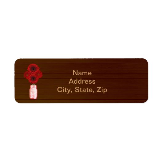 Country Rustic Red Mason Jar Address Labels (Vorne)