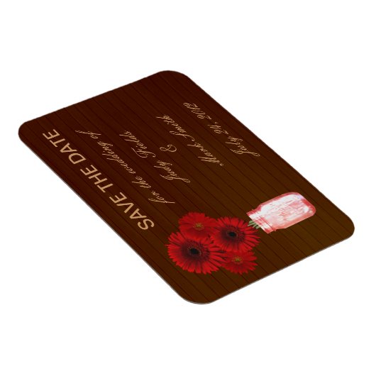 Country Rustic Red Mason Jar speichern Datum Magne Magnet (Rechte Seite)