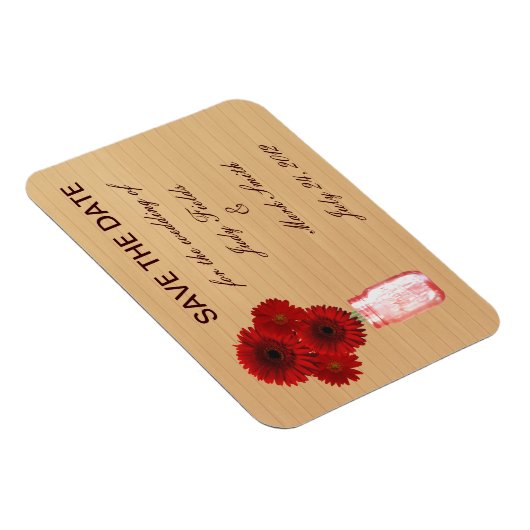 Country Rustic Red Mason Jar speichern Datum Magne Magnet (Rechte Seite)
