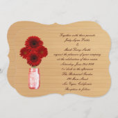 Country Rustic Red Mason Jar Wedding Einladung (Vorne/Hinten)