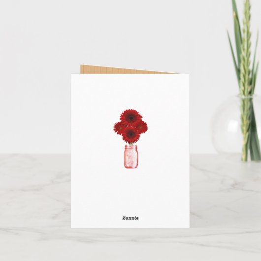 Country Rustic Red Mason Jars Danke Karte (Rückseite)