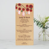 Country Rustic Red Mason Jars Wedding Menu Card Menükarte (Stehend Vorderseite)