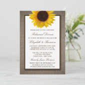 Country Rustic Sonnenblume Burlap Probe Dinner Einladung (Stehend Vorderseite)