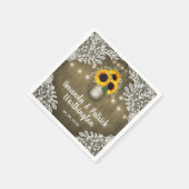 Country Rustic Sonnenblume Mason Jar Wedkins Serviette (Ecke)