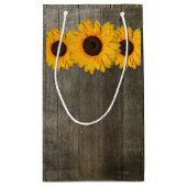 Country Rustic Sonnenblume Spitze & Burlap Geschen Kleine Geschenktüte (Rückseite)