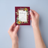 Country Rustic Sonnenblumen Burgund Rose Hochzeit Flyer (Gruppe)