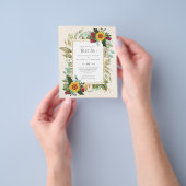 Country Rustic Sonnenblumen Burgund Rose Hochzeit Flyer (Gruppe)